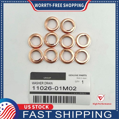 #ad OEM 10X Oil Drain Plug Crush Washer Fits for Nissan GT R 11026 JA00A 11026 01M02 $9.02