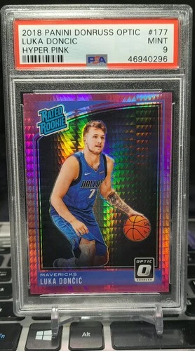 2018-19 Donruss Optic - Rated Rookie Luka Dončić #177 Pink Hyper Prizm PSA 9