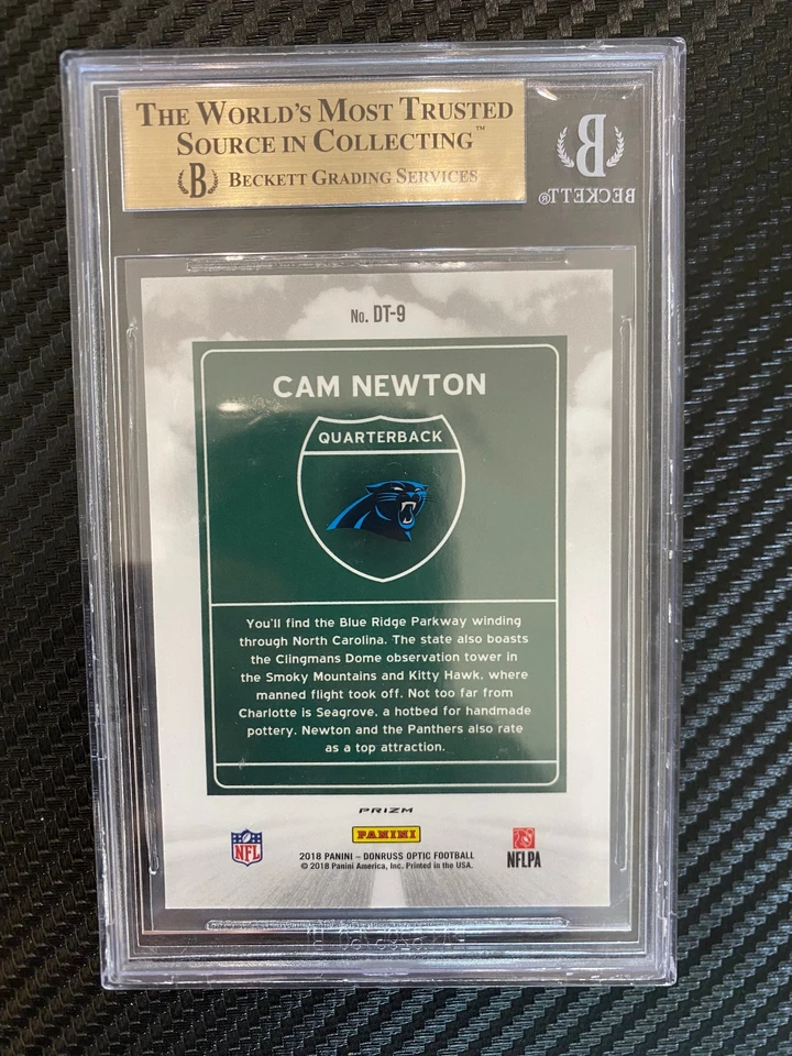 2018 Donruss Optic Downtown Cam Newton #DT-9 BGS 9.5 - Image 2 of 2