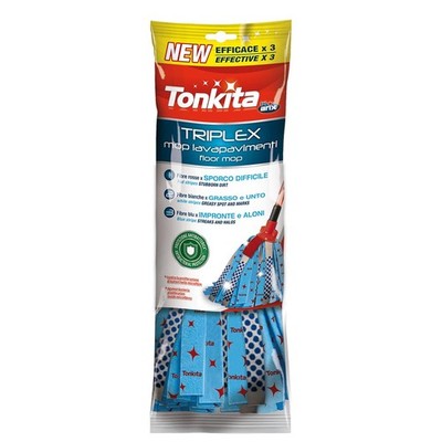 | Triplex Mop Ersatz mit antibakteriellem und abrasivem Wischmopp ohne Griff,...