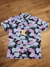  59 NEW Chubbies Mens Small The Fluorescent Funk Golf Performance Polo Shirt