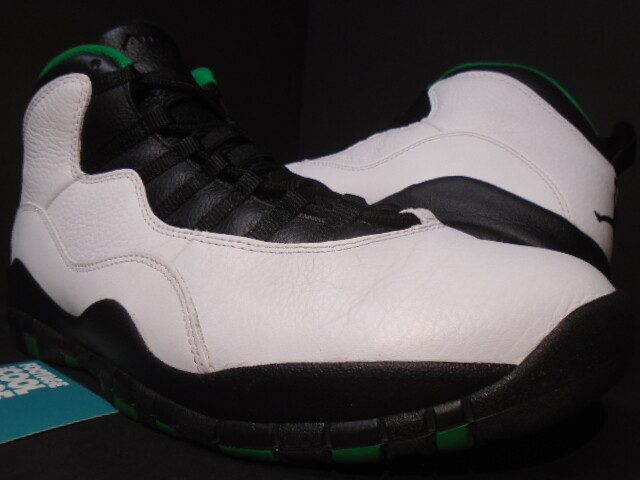 NIKE AIR JORDAN X 10 RETRO SEATTLE SUPERSONICS WHITE BLACK NIKE AIR JORDAN X 10 RETRO SEATTLE SUPERSONICS WHITE BLACK
