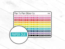 1918~~College/School Planner Stickers