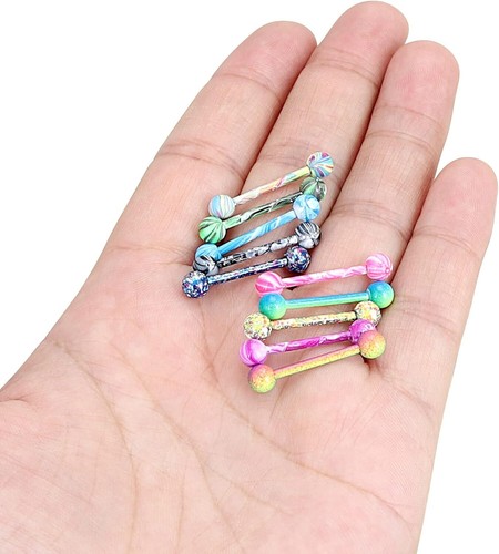 10PCS Nose Septum Horseshoe Ring Labret Stud Lip Ear Tongue Eyebrow Piercing - Bild 23 von 82