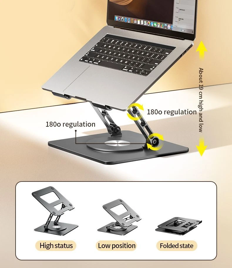 Laptop Stand Aluminium Alloy Rotale Stand Macbook Laptop Portable Fold Holder