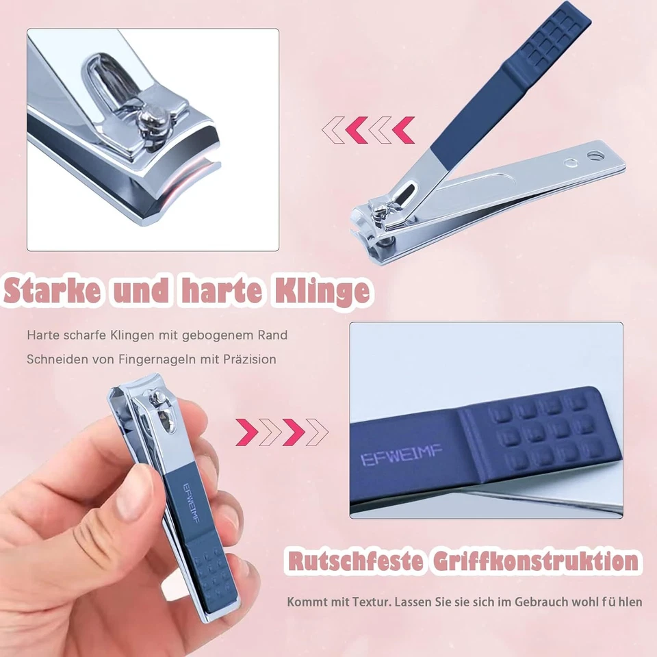 24tlg Reise Maniküre Set Profi Nagelpflegeset Nagelknipser Schere Pinzette Feile - Bild 3 von 4