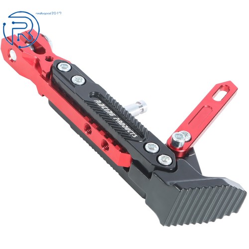 CNC Aluminum Alloy Kickstand Adjustable Motorcycle Foot Side Support Stand Red