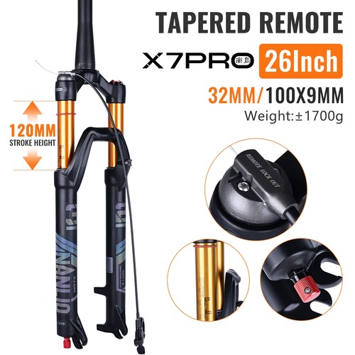 120/140mm Travel MTB Bicycle Forks 26/27.5/29 Inch Manual Lockout Oil Gas Fork - Picture 24 of 44