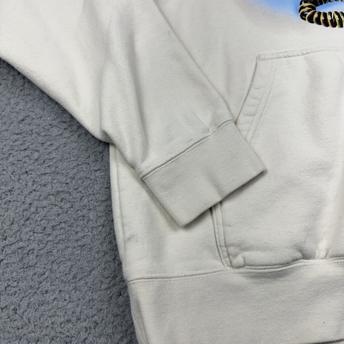 Huf X Pleasures Hoodie Mens Small White Party Line Graphic