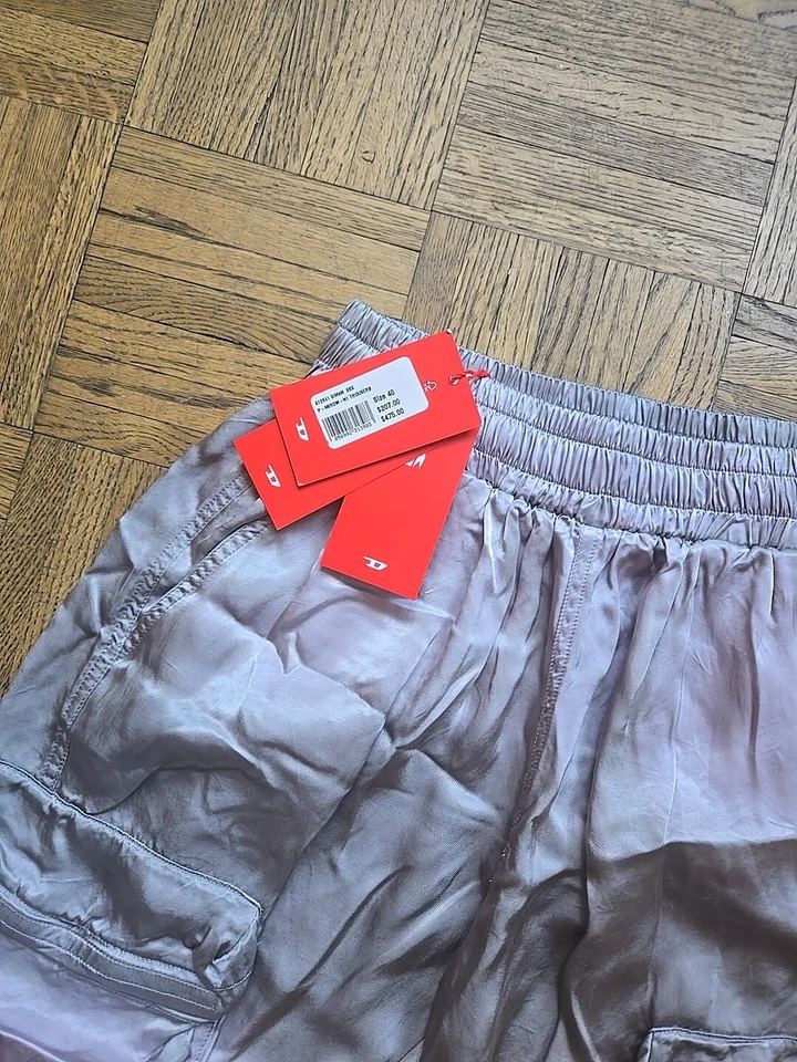 Pantalones de chándal Diesel P-Mirow N-1 satinados cargo talla IT 40 EE. UU. pequeños/4 precio de venta sugerido por el fabricante $475 nuevos con etiquetas Foto 4 de 4