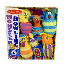 Melissa  Doug Fuzzy Monster Bowling Pins  Ball With Mesh Bag Included.