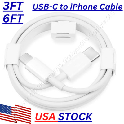 20W USB-C to iPhone Cable PD Fast Charger Cord For Apple 14 13 12 11 8 7 XR iPad
