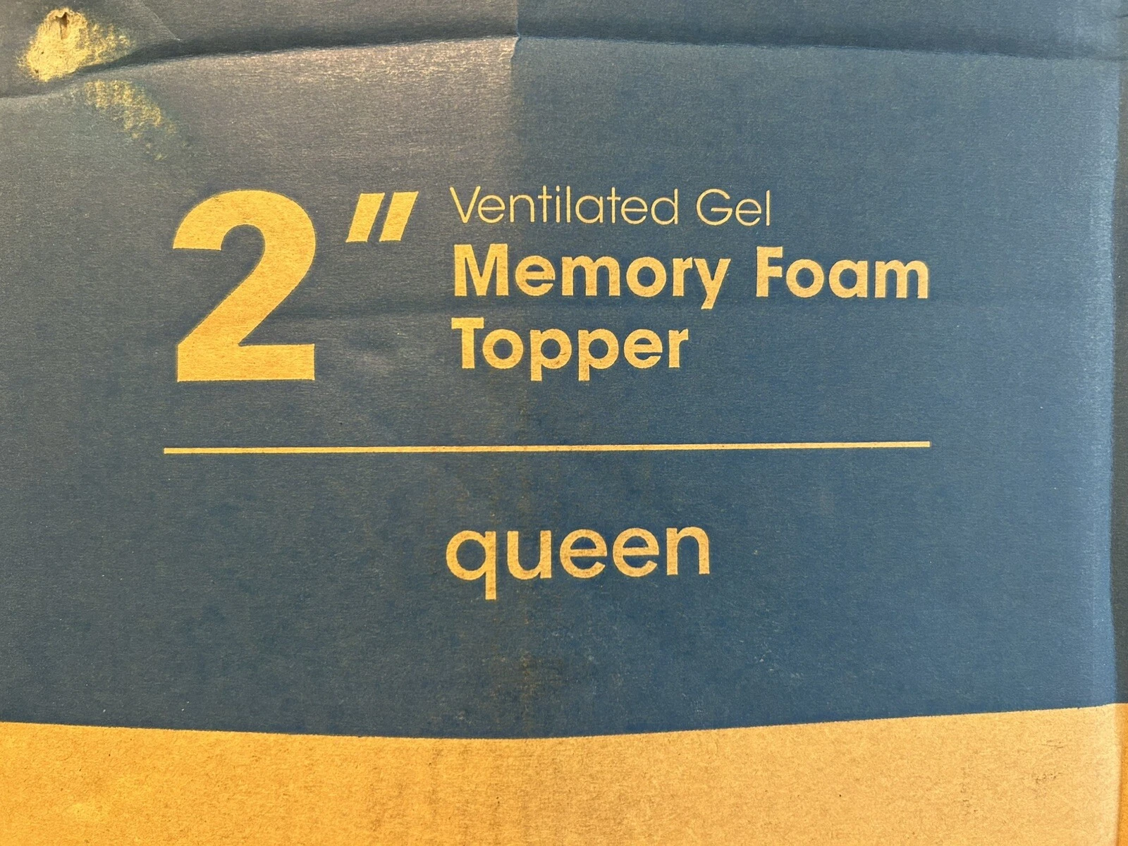 Mattress 2-Inch Ventilated Gel Memory Foam Topper Queen Blue New OPEN box