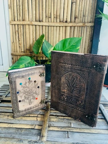 13" Treated Large Genuine Leather Seven Stone , Tree Of Life Journal - 第 5/6 張圖片