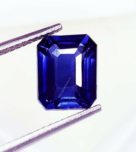 5,30 CT SAPHIR Royal Bleu De Ceylan Naturel Taillé Gemme Coupe Émeraude EUR 44,20 - FR