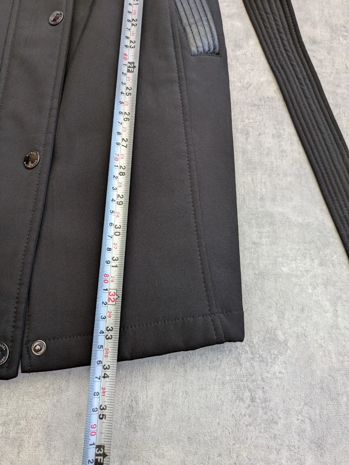 Michael Kors Cappotto Donna Piccolo Nero Elegante Giacca Cintura Trench Cappuccio Militare S