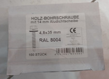 Weckman SKH-Schrauben m. Dichtung, 4,8 x 35 mm RAL 8004 Kupferbraun - 100 Stück