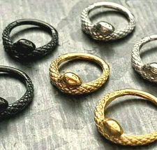 1pc Coiled Snake Hinged Segment Ring Surgical Steel Septum Hoop Helix Daith