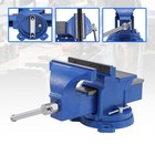 Bench Vise with Anvil Swivel Locking Base Table Top Clamp Heavy Duty Vice 5" 6"