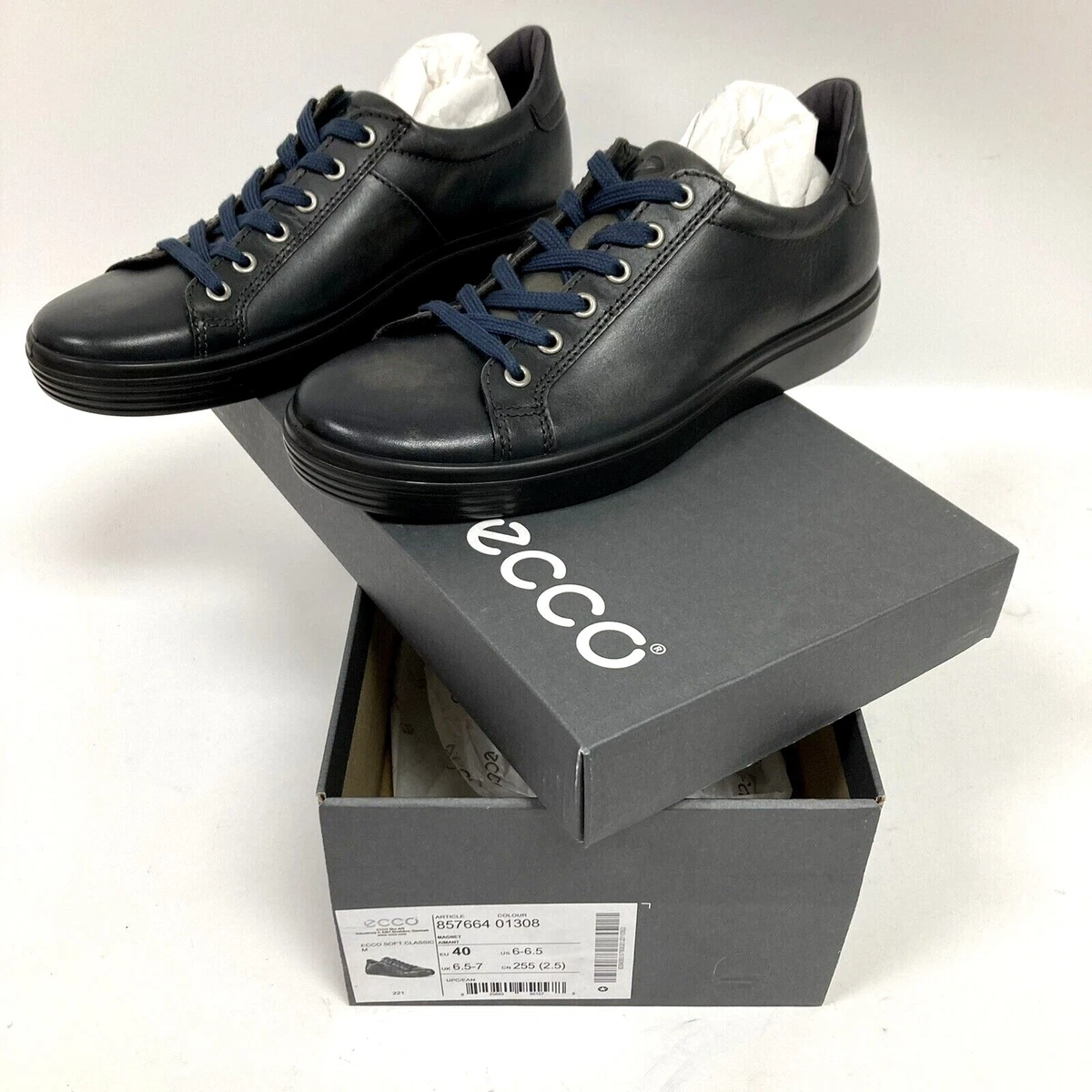 ECCO Men's Soft Classic Sneaker MAGNET Black New Choose Size