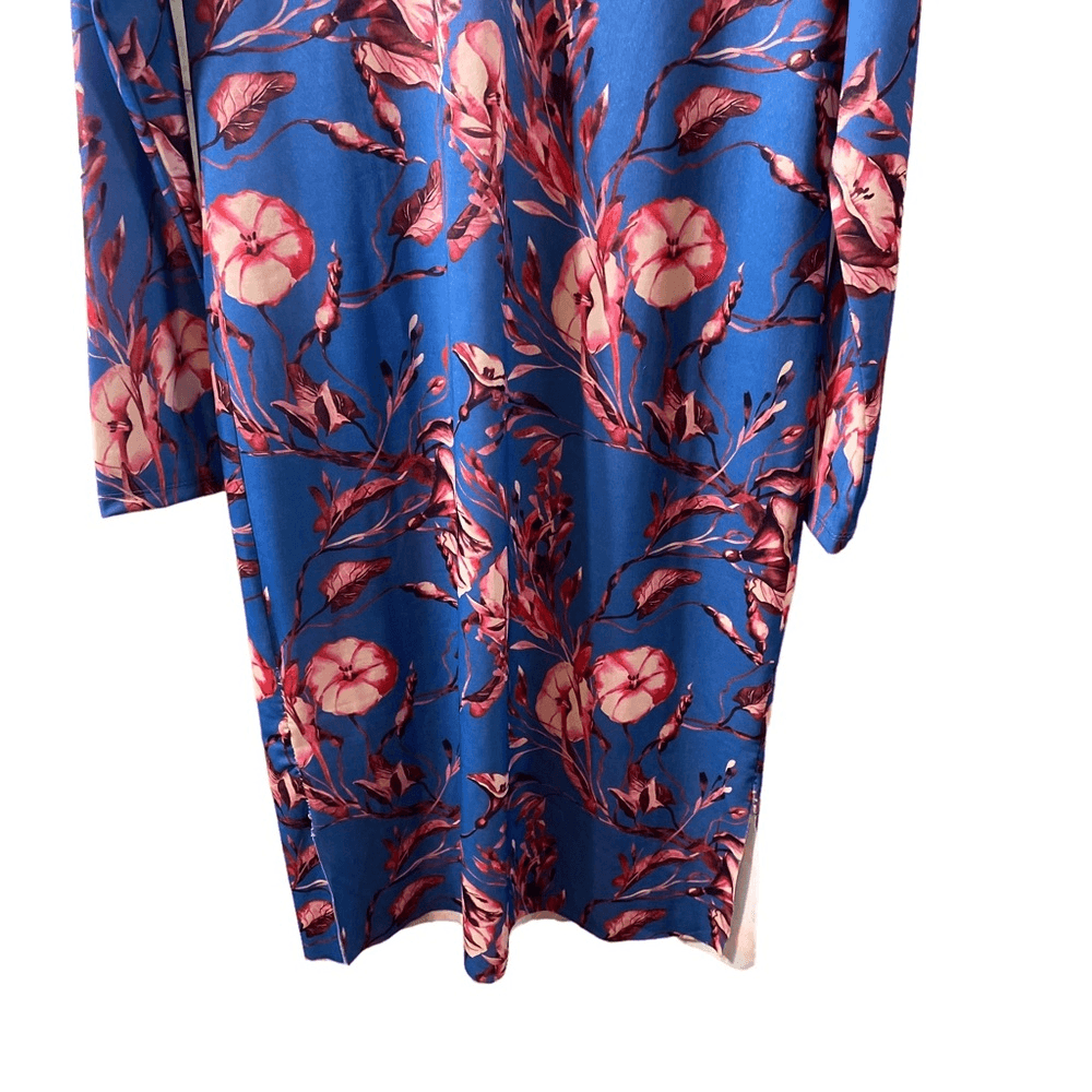 Zara Floral Long Sleeves High Neck Midi Dress Size Small | eBay