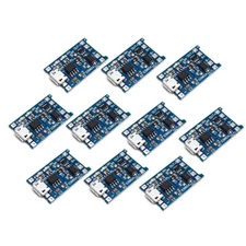 10Pcs USB 5V 1A 18650 TP4056 Lithium Battery Charger Module Charging Board