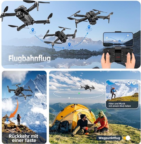 Drohne mit Kamera,Drohne mit Kamera 4K für Kinder Bürstenloser Motor 2 Akkus Lan - Bild 4 von 7