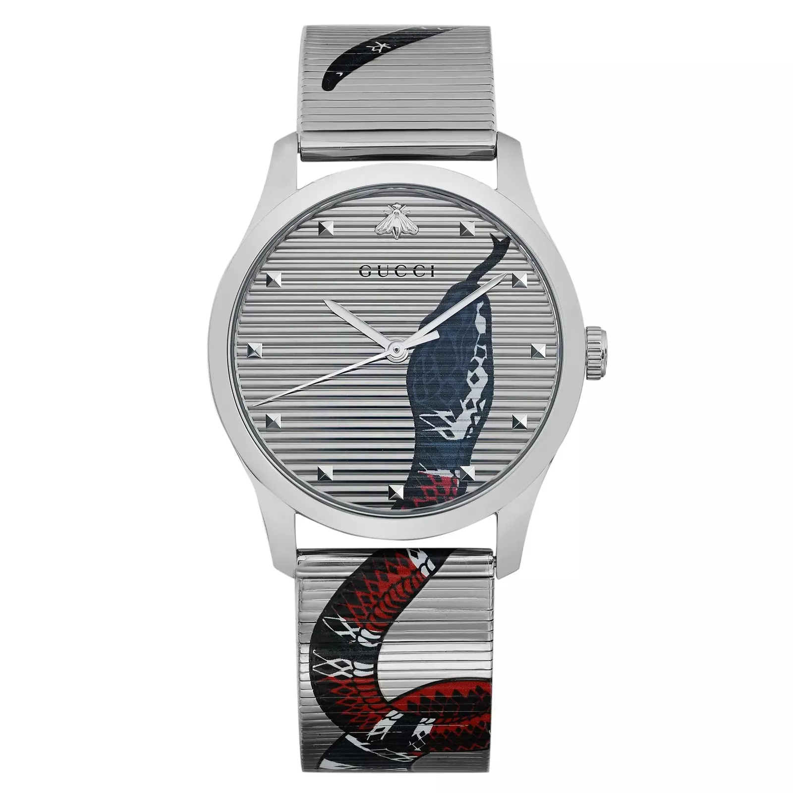 Montre unisexe à quartz contemporaine Gucci G Timeless acier cadran argent YA1264123