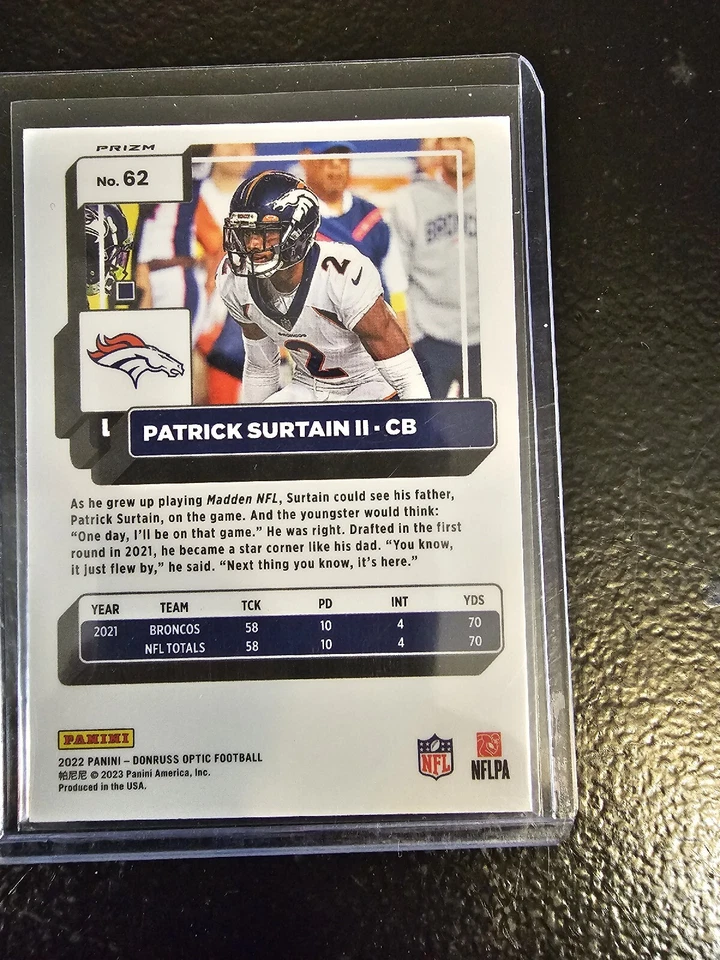 2022 Donruss Optic Patrick Surtain II Blue Stars SP✨✨ - Image 2 of 2