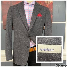 Artefact Jersey Blazer Mens Sz Large (42R) Slim Fit Cotton Blend Stretch Gray