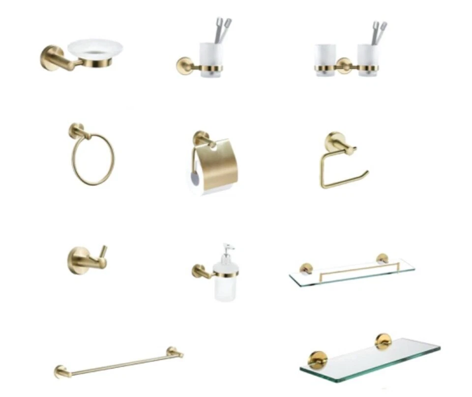 HOUSLER Brushed Brass Bathroom Accessories