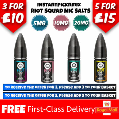 riot squad tobacco menthol nic salt Riot Squad 10ml Nic Salt Salts E Liquid Shot Vape juice flavour 5mg 10mg  20mg