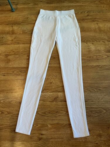 ALEXANDER WANG NEW! Ivory Cream Textured HEATTECH EXTRA WARM Leggings Sz S