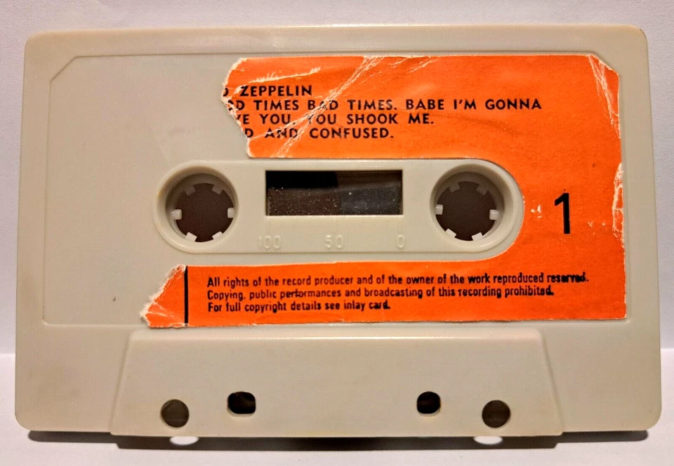TURQUOISE LED ZEPPELIN RARE CASSETTE SUPERB SOUND PAPER LABEL DAMAGED SIDE 1 - Image 4 of 4