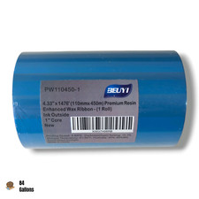 Premium Resin Enhanced Black Thermal Wax Transfer Ribbon 4.33''x1476' 1 Roll 
