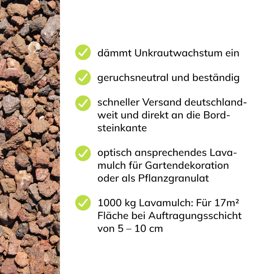 Lavamulch rot/braun, Körnung 16/32 mm, 1000 Liter im BigBag - Bild 3 von 3