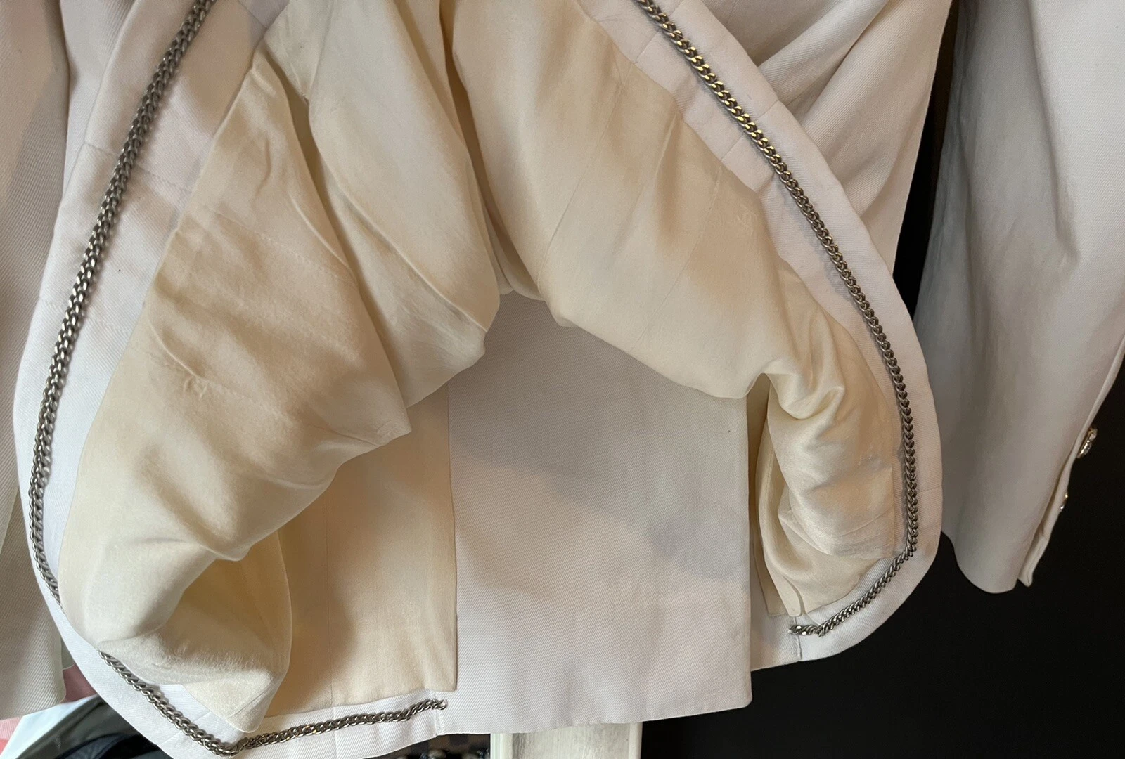 Giacca vintage CHANEL BOUTIQUE cotone bianco tg 36