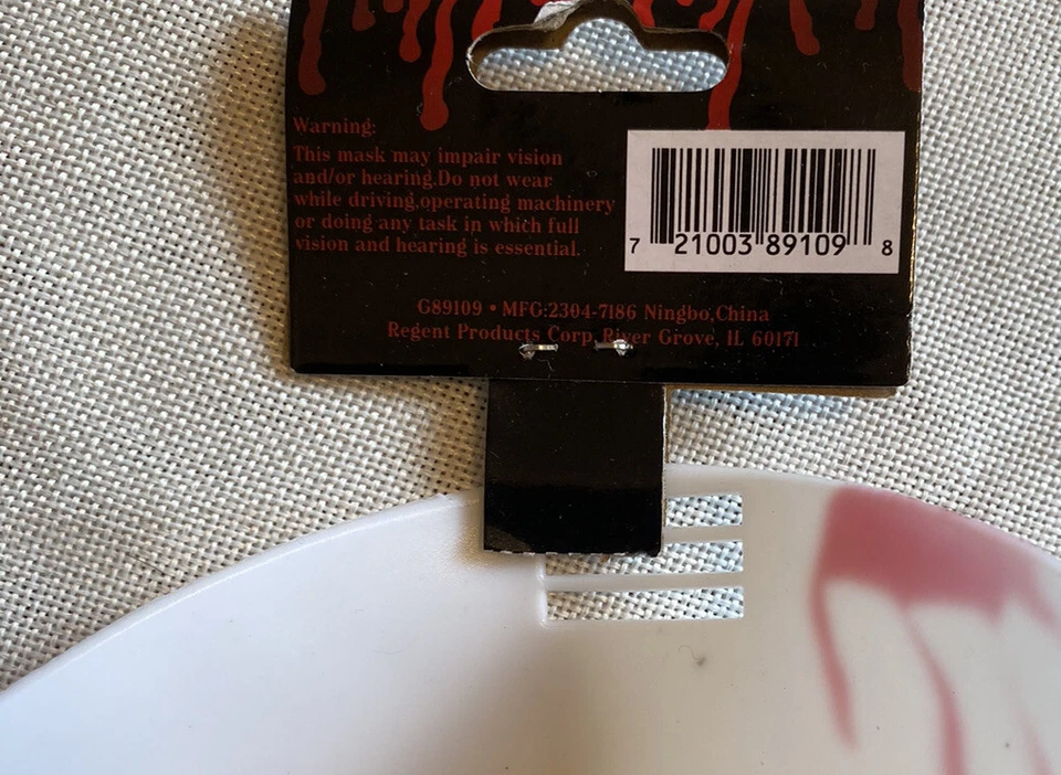 Bloody Horror Jason Hockey Halloween Costume Face Mask, White Red, One-Size - Image 3 of 4