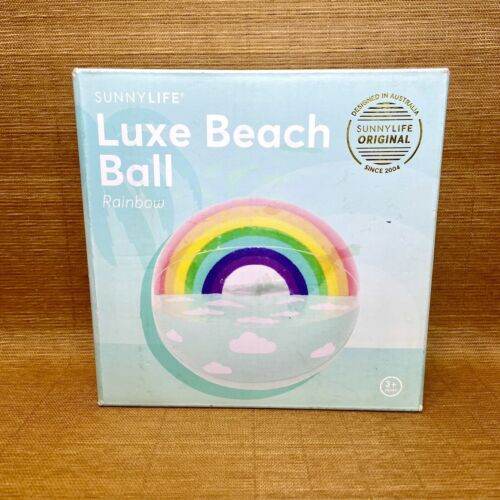 NEW SunnyLife 14” Inflatable Luxe Rainbow Beach Ball Pool Backyard Play Sealed