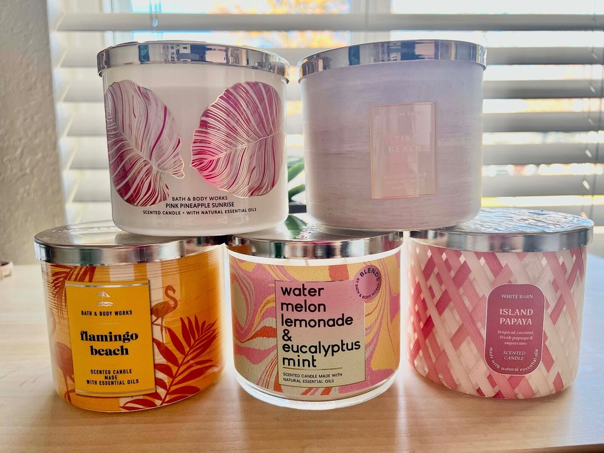 bath and body works / White Barn 3 wick candles 22 Scents to