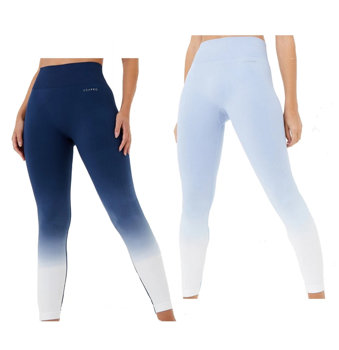 Ladies USA Pro High Waisted Yoga Seamless Ombre Leggings Sizes from 8 to 16