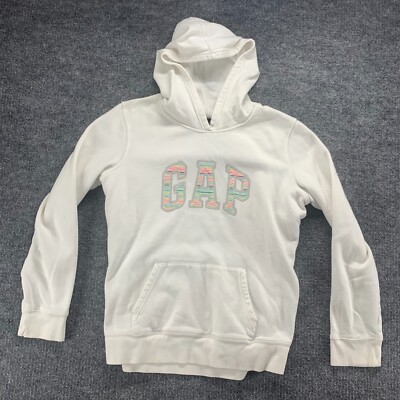Gap Hoodie Womens Large White Sweatshirt Pullover Hooded