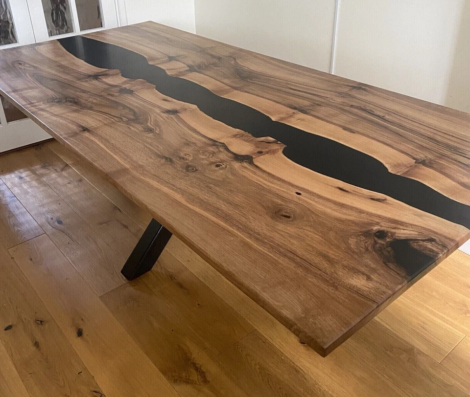 Dining Table Resin River Table - Rare Find - Image 3 of 4