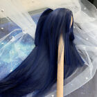 Dark Blue Long Straight Hair Wig for 1/3 1/4 Bjd Dolls Making & Repair Supplies