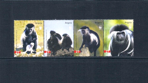 1/3 off $4.00 Scott Value - 2004 ANGOLA Monkeys Colobus African MNH NH UMM - Picture 3 of 4