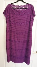 JACQUES VERT  Purple Lined Layered Dress Size 20 Party, Wedding, Formal Occasion