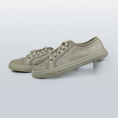 GUCCI women's beige canvas guccissima sneakers | Size EUR 35.5/US 6 (9.3 inches) - Picture 3 of 12