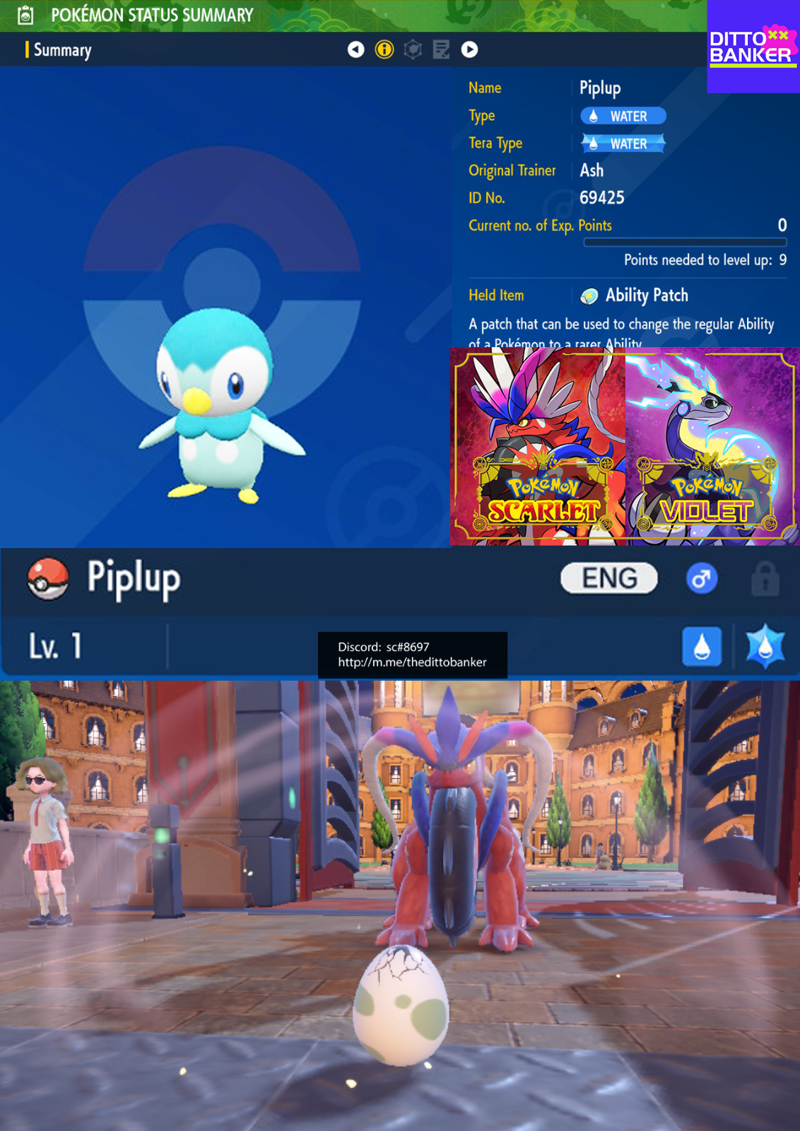 Shiny PIPLUP 6IV / Pokemon Brilliant Diamond and (Instant Download