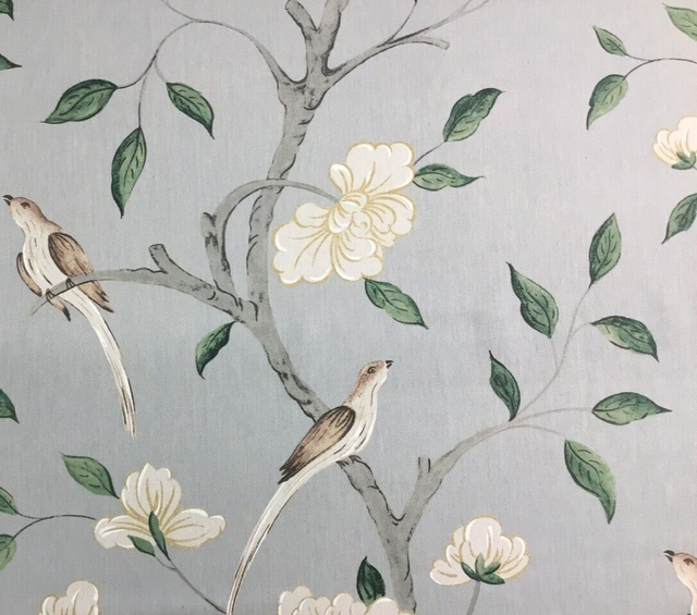 Zoffany Curtain Fabric Eleonora 2.5m 100 Silk Birds Design Stockholm