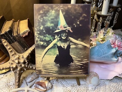 Beach Witch, Whimsy Halloween, Kitschy, Handcrafted Plaque / Sign #11